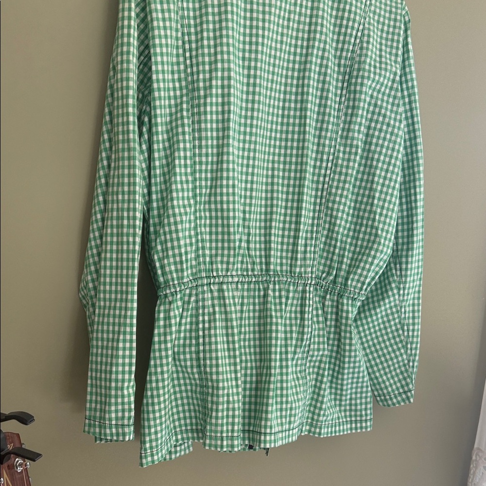 Green And White Gingham Button Front Jacket - image 7